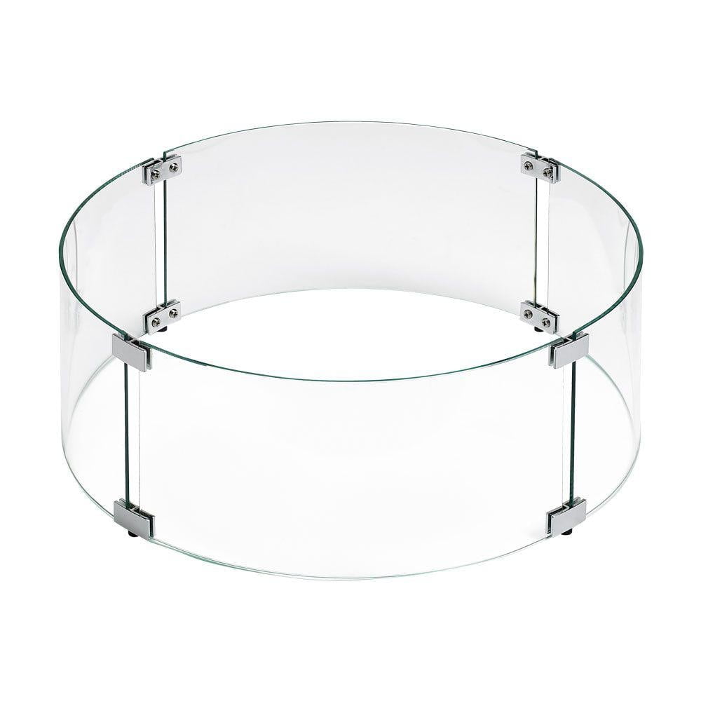 Picture of American Fireglass FG-RSP-25 25 in. Tempered Glass Flame Guard for Round Drop-In Fire Pit Pan