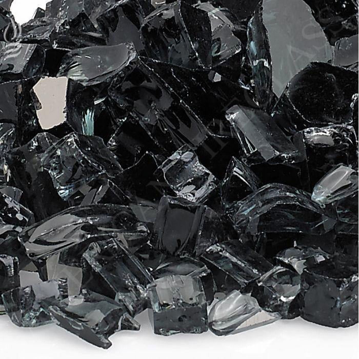 Picture of American Fireglass AFF-BLKRF12-10 0.5 in. Black Reflective Fire Glass - 10 lbs