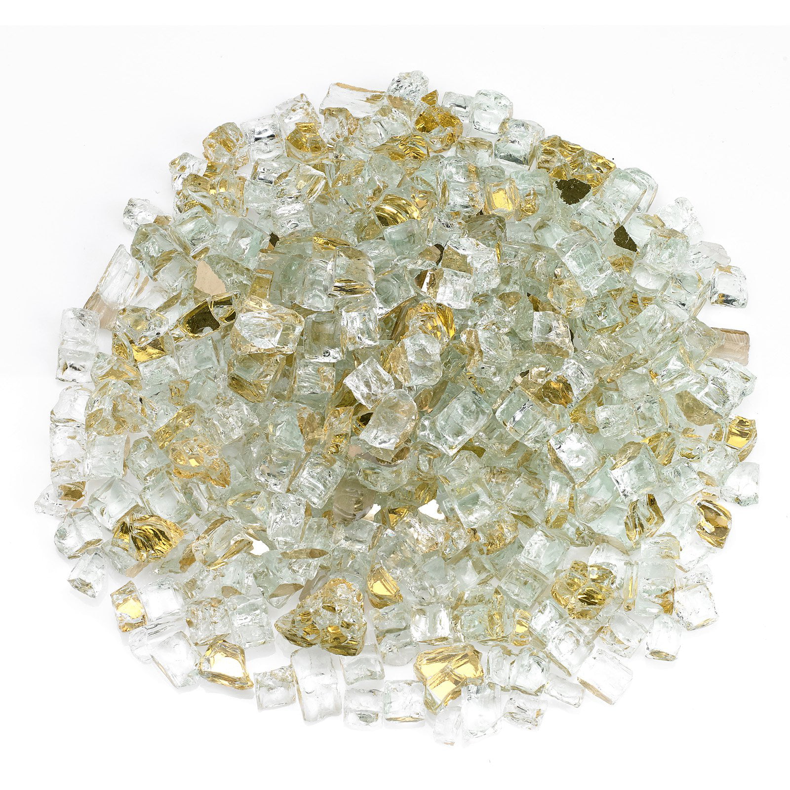 Picture of American Fireglass AFF-GDRF12-10 0.5 in. Gold Reflective Fire Glass - 10 lbs
