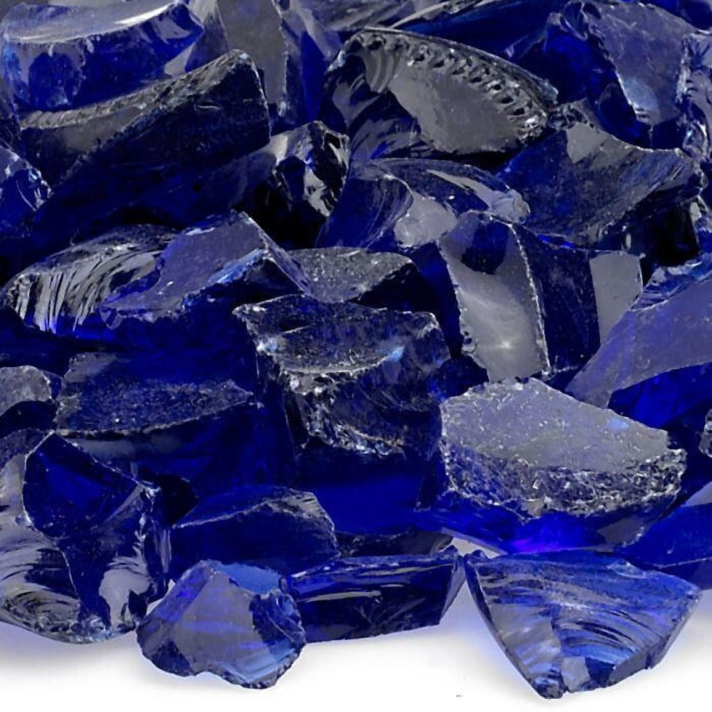 Picture of American Fireglass CG-DKBLUE-M-10 Dark Blue Recycled Fire Pit Glass - Medium&#44; 10 lbs