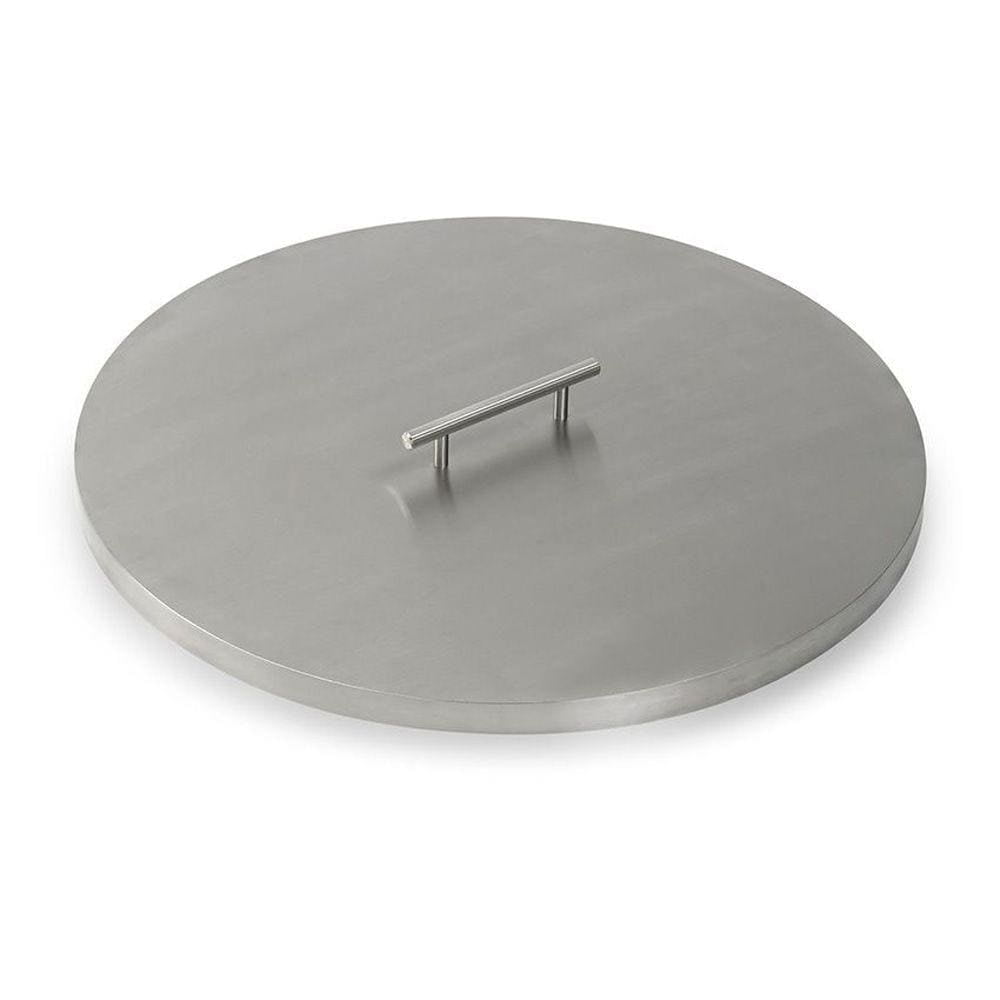 Picture of American Fireglass CV-RSP-19 19 in. Stainless Steel Cover for Round Drop-In Fire Pit Pan