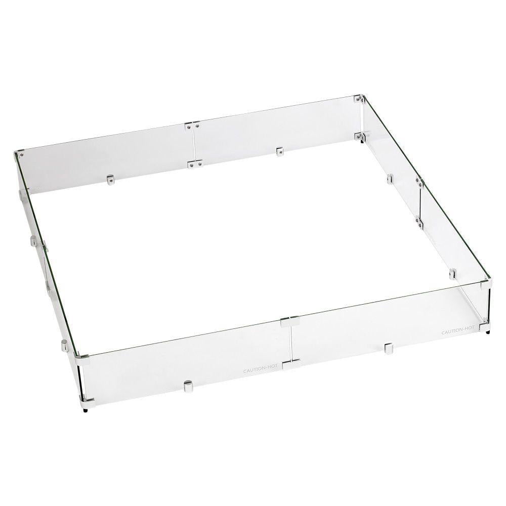 Picture of American Fireglass FG-SQP-36 36 in. Tempered Glass Flame Guard for Square Drop-In Fire Pit Pan