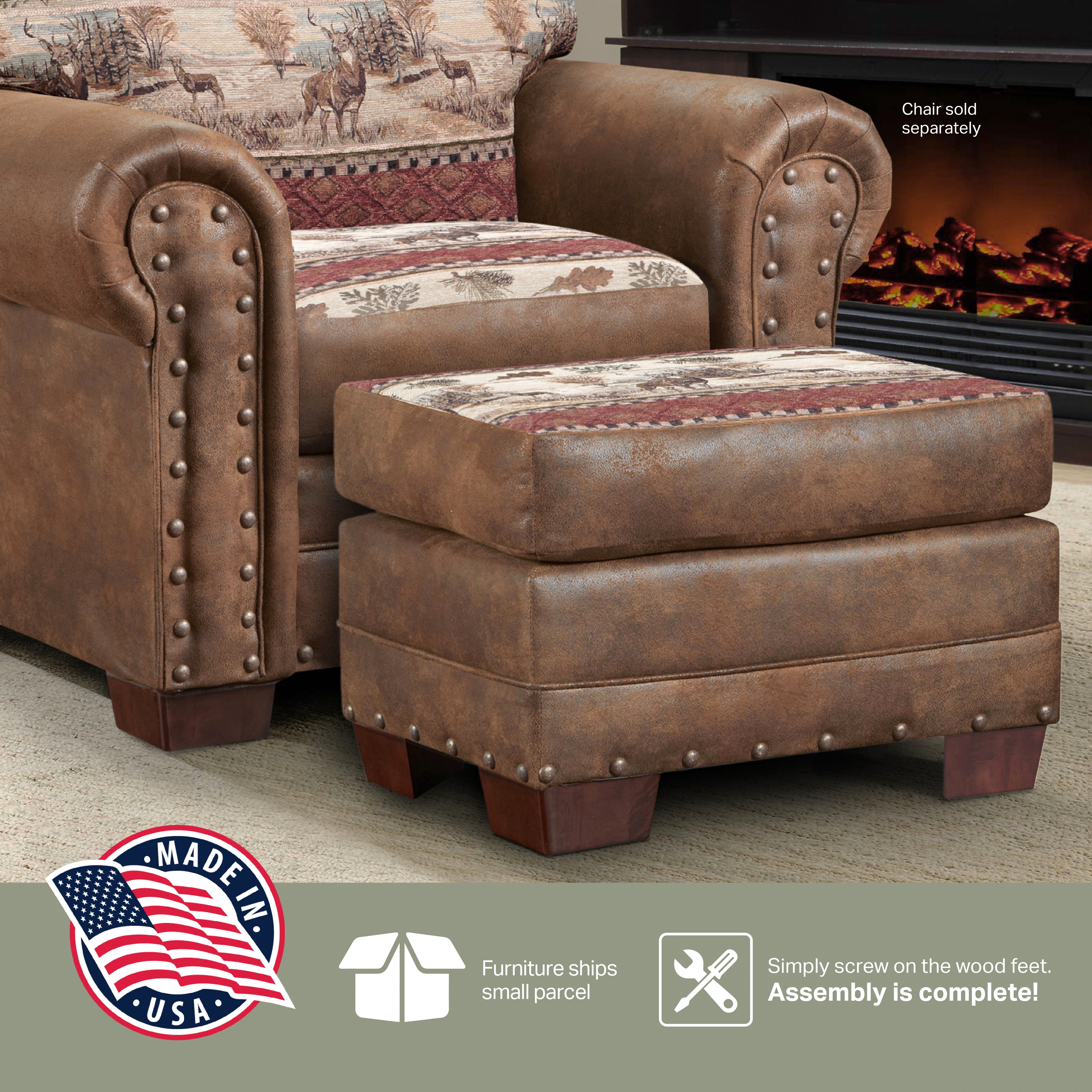 Picture of American Furniture Classics 8500-50 Deer Valley Ottoman