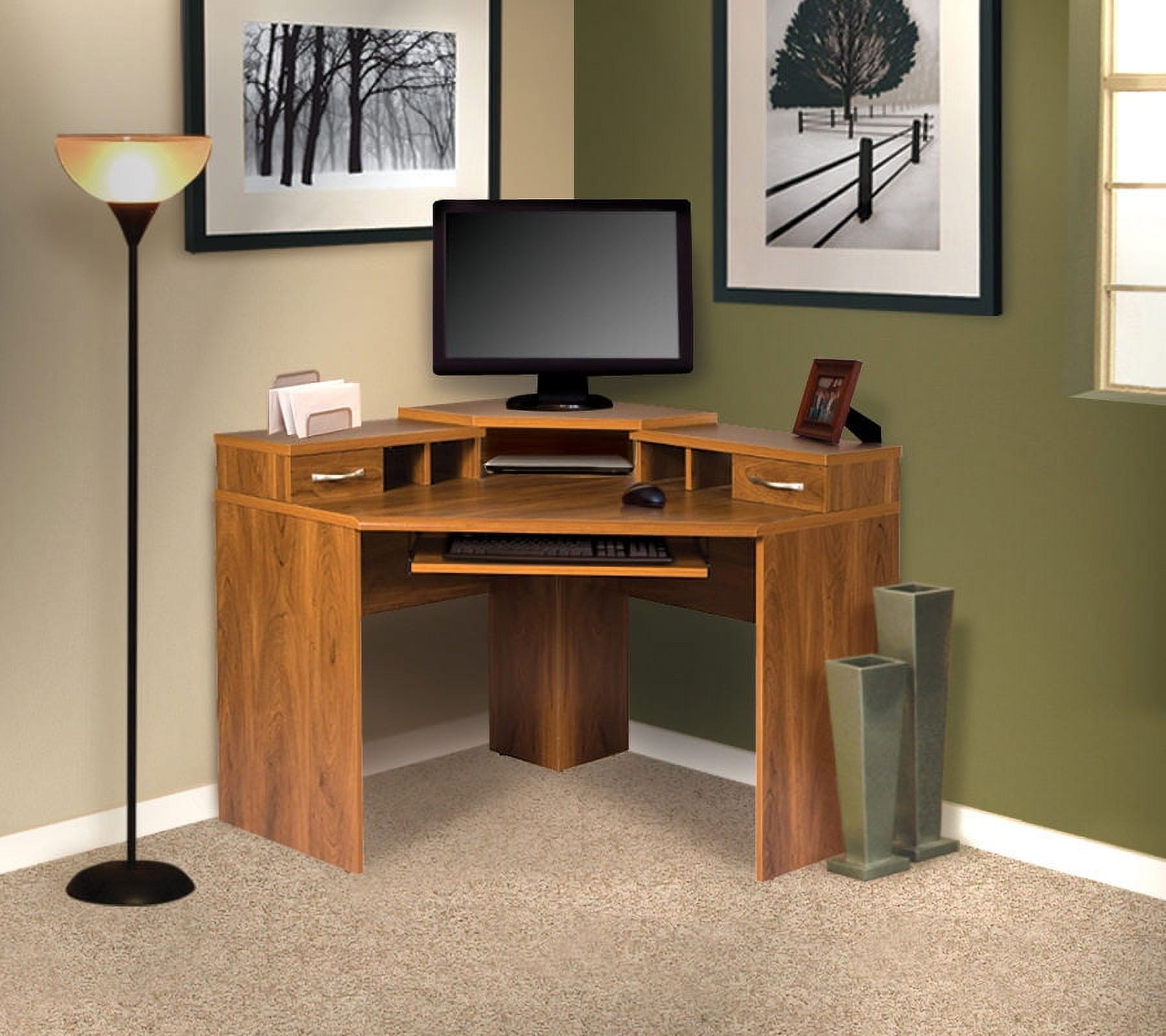 Picture of American Furniture Classics 22110 Corner Desk with Monitor Platform