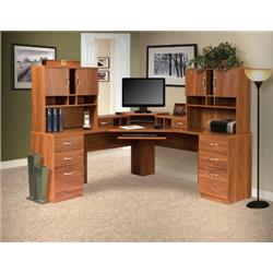 Picture of American Furniture Classics 22118K Corner L Workcenter & 2 Hutches with Monitor Platform