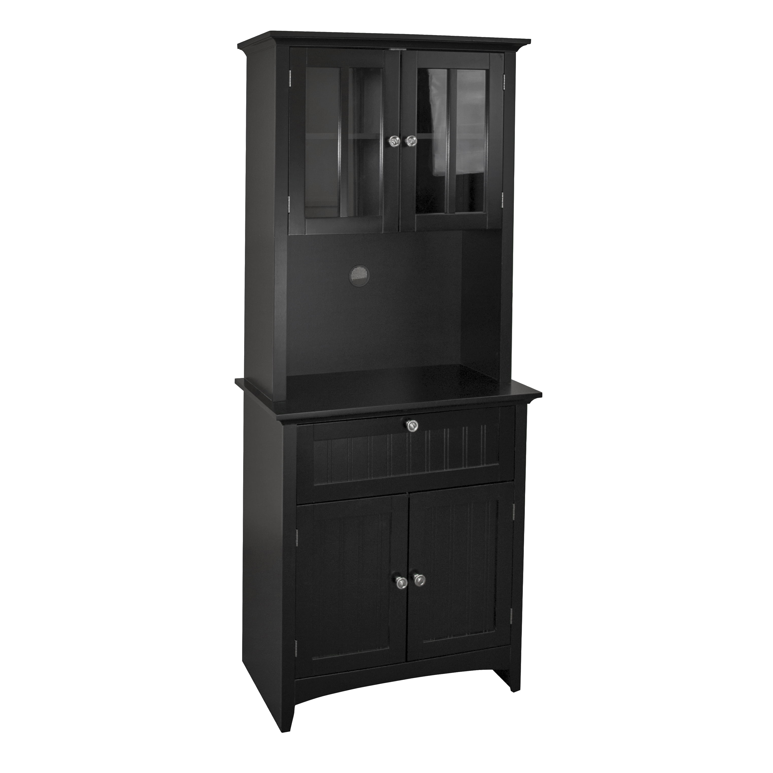 Picture of American Furniture Classics 25604 OS Home & Office Buffet & Hutch with Framed Glass Doors & Drawer&#44; Black