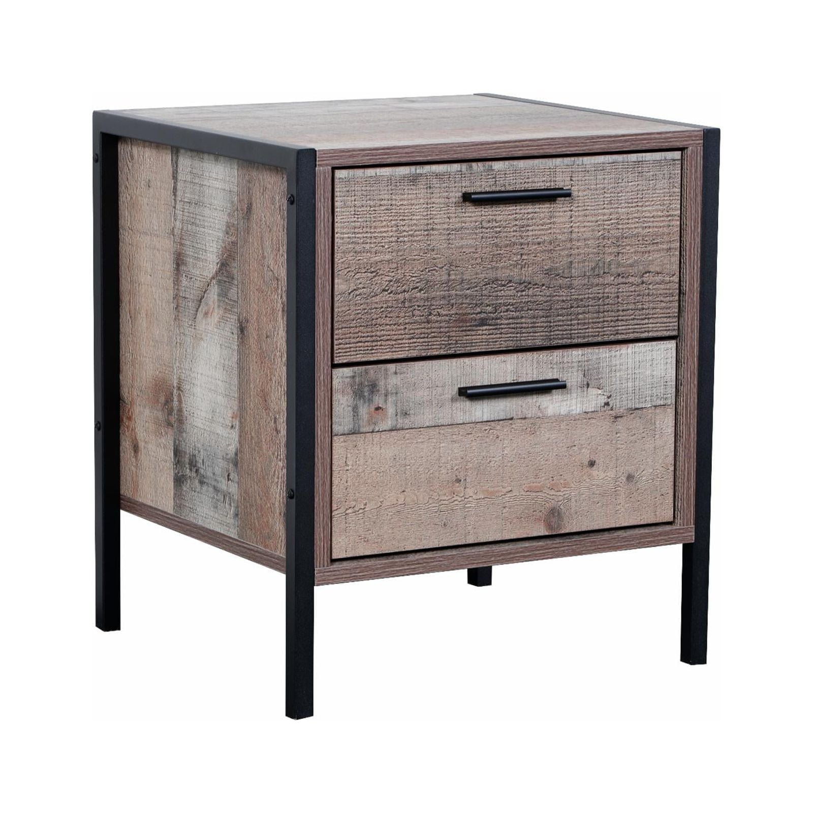 Two Drawer Night Stand with Metal Frame & Legs