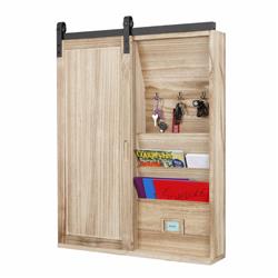 Picture of American Furniture Classics 52001 35 x 28 x 6 in. OS Home & Office Furniture Solid Wood Barn Door Style Wall Organizer with Corkboard&#44; Letter & Key Storage - Distressed Natural