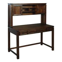 Picture of American Furniture Classics BTDH2937-BR 57.25 x 48 x 24.5 in. OS Home & Office Furniture Desk with Hutch in Brushed Walnut Wood Veneer