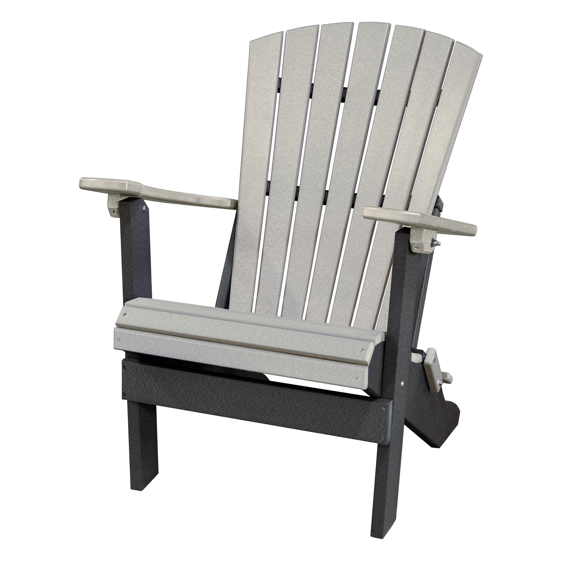 Picture of American Furniture Classics 519LGB 41 x 29 x 35 in. OS Home & Office Fan Back Folding Adirondack Chair&#44; Light Gray & Black