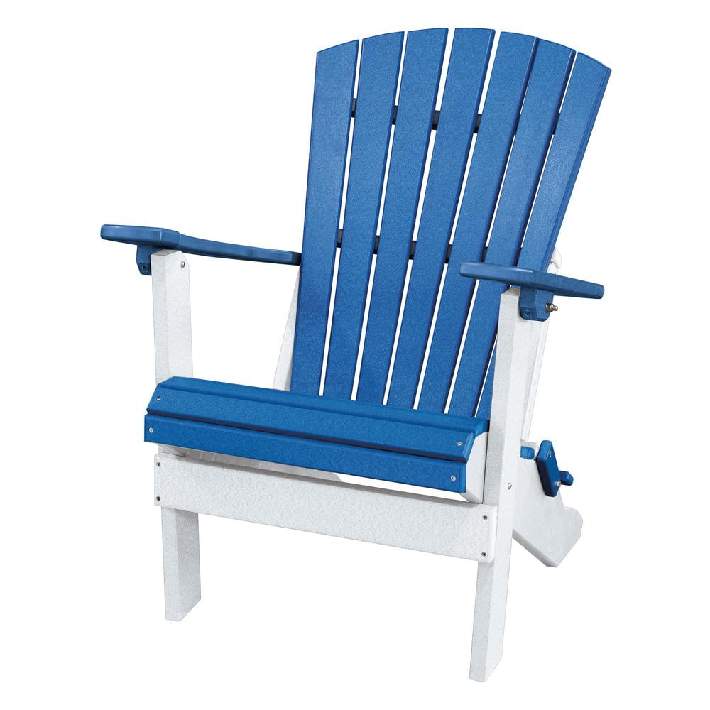 Picture of American Furniture Classics   519BW 35.00 x 29.00 x 41.00 in. Fan Back Folding Adirondack Chair - Blue on White Base