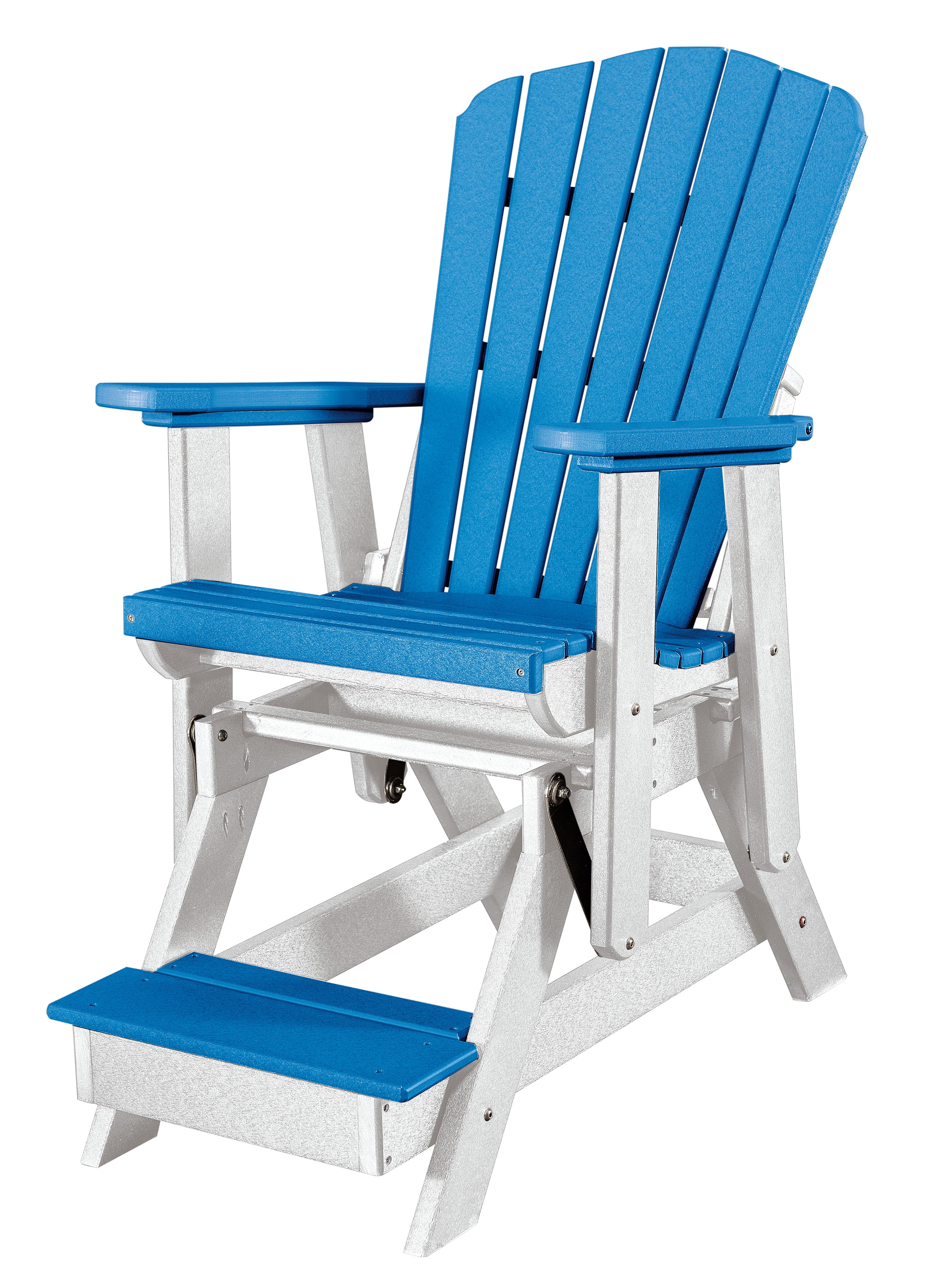 Picture of American Furniture Classics   516BW 40.00 x 27.00 x 48.00 in. Fan Back Balcony Glider - Blue&#44; White Base