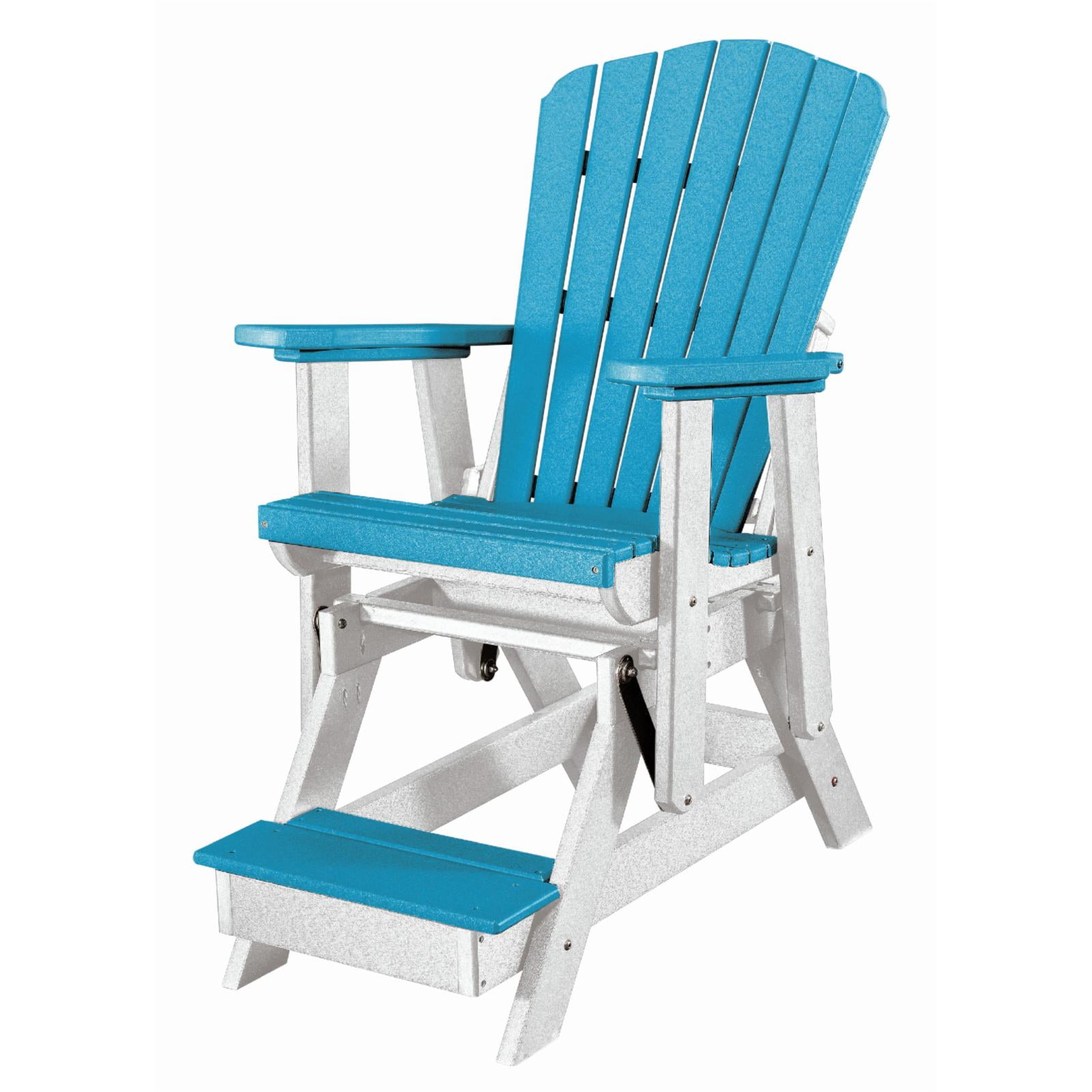 Picture of American Furniture Classics 516ARW 48 x 27 x 40 in. OS Home & Office Fan Back Balcony Glider&#44; Aruba Blue & White