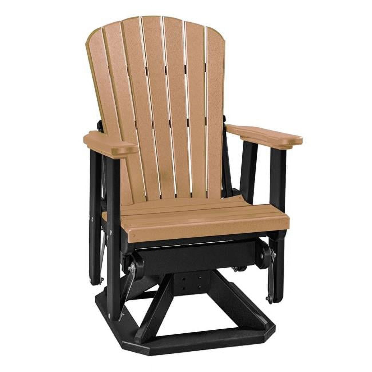 Picture of American Furniture 510CBK Os Home & Office Model Fan Back Swivel Glider Weatherwood Chair with Black Base&#44; Tan