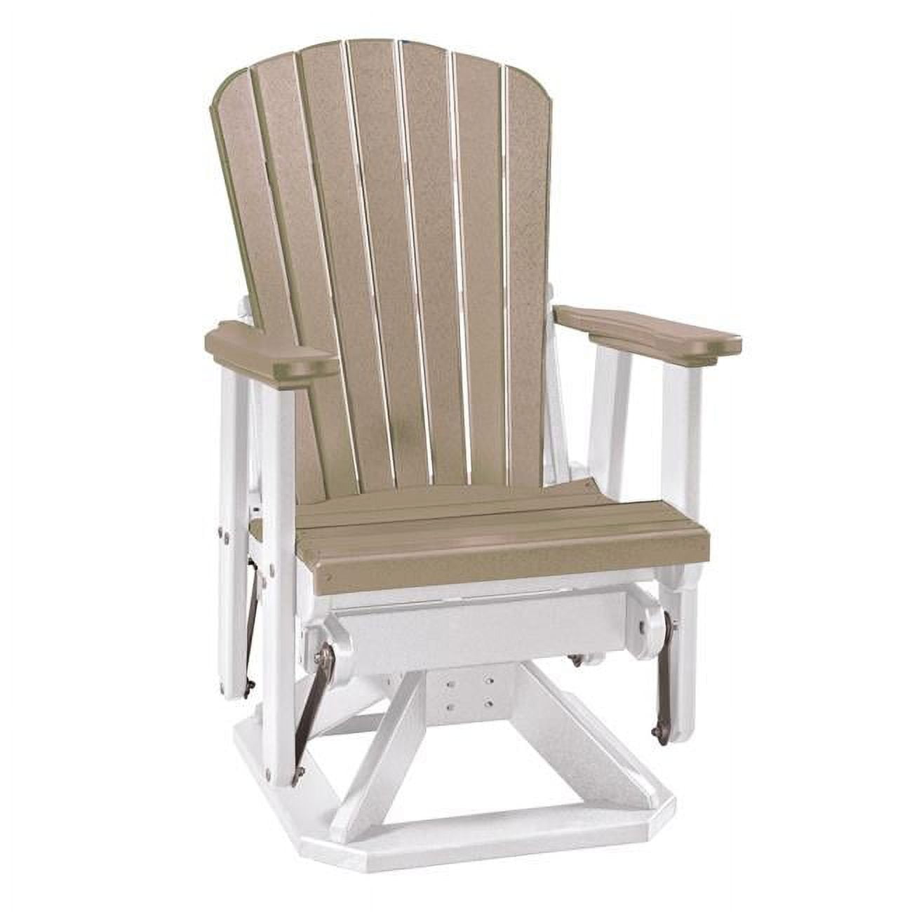 Picture of American Furniture 510WWWT Os Home & Office Model Fan Back Swivel Glider Weatherwood Chair with White Base&#44; Grey