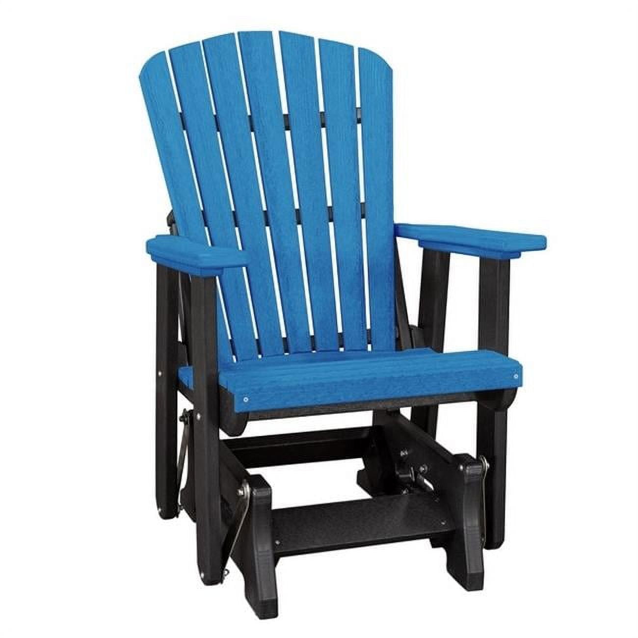 Picture of American Furniture Classics   515BBK 33.0 x 27.0 x 42.0 in. Fan Back Glider in Blue with a Black Base