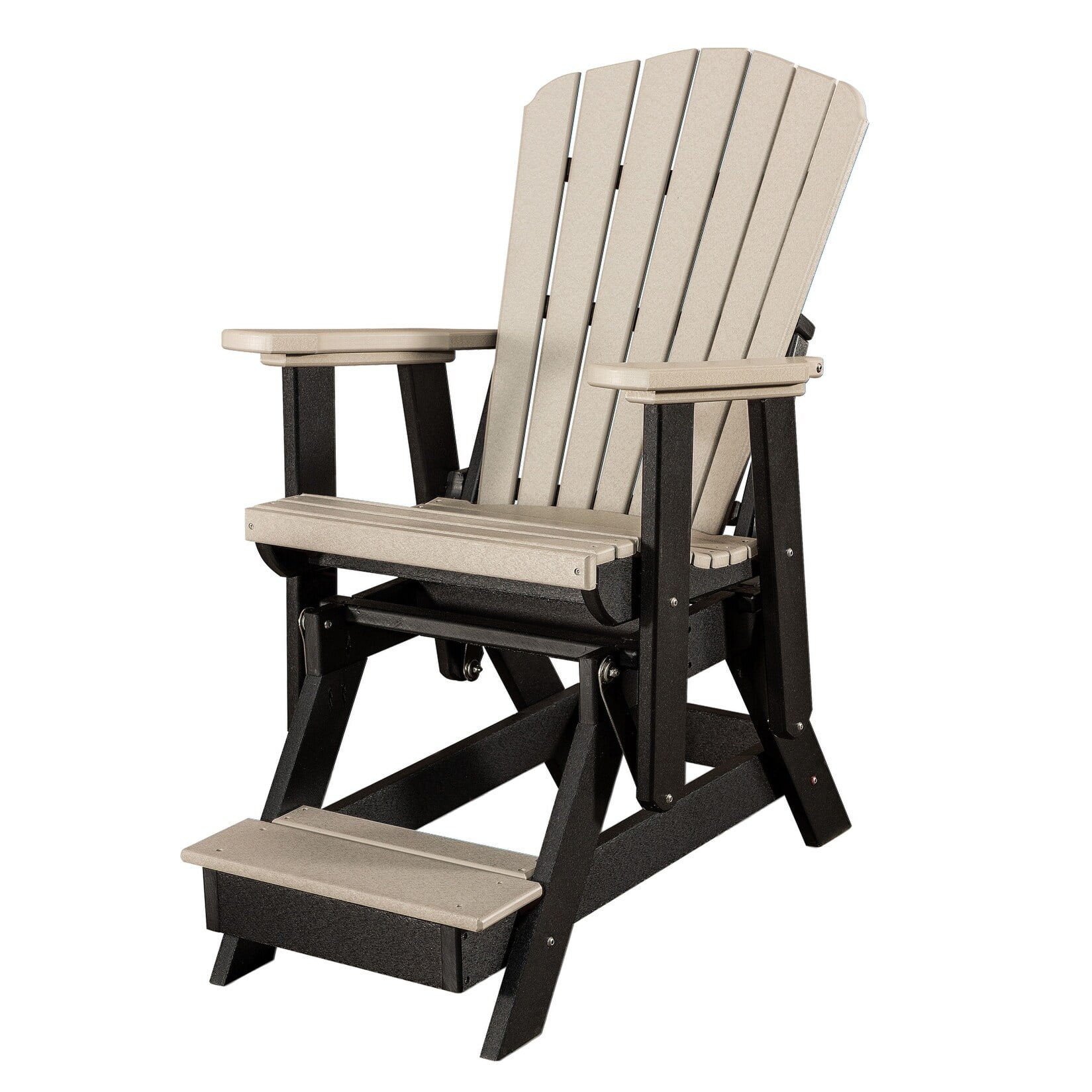 Picture of American Furniture 516WWBK Balcony Weatherwood Glider Chair with Black Base