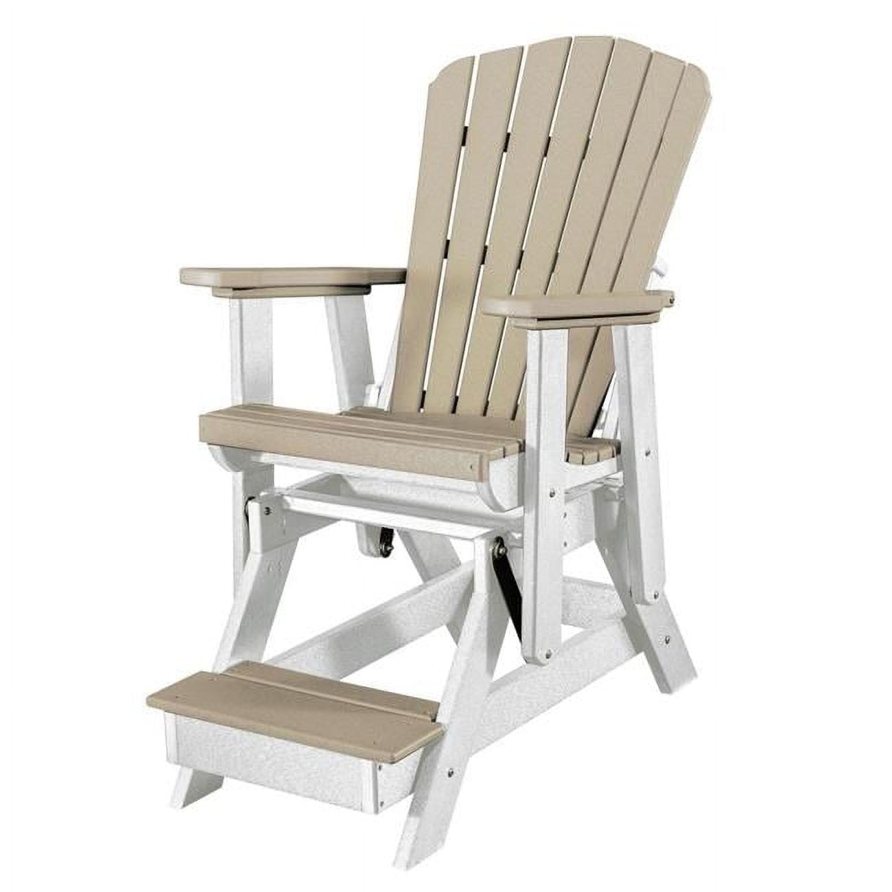Picture of American Furniture 516WWWT Balcony Weatherwood Glider Chair with White Base