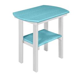 Picture of American Furniture 525ARW 22 x 16 x 24 in. Oval End Table with White Base&#44; Aruba Blue