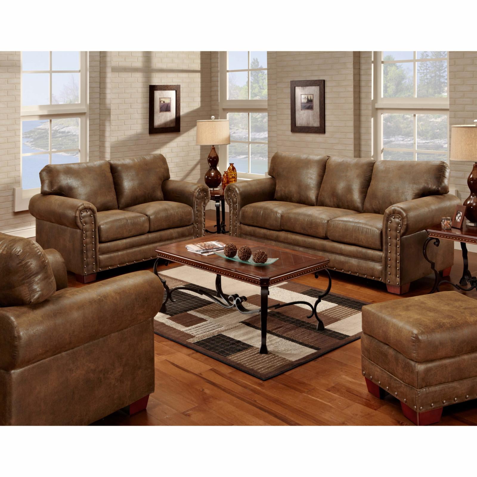 Picture of American Furniture Classics 8500-20K 36 x 44 x 37 in. Buckskin Set&#44; Brown - 4 Piece
