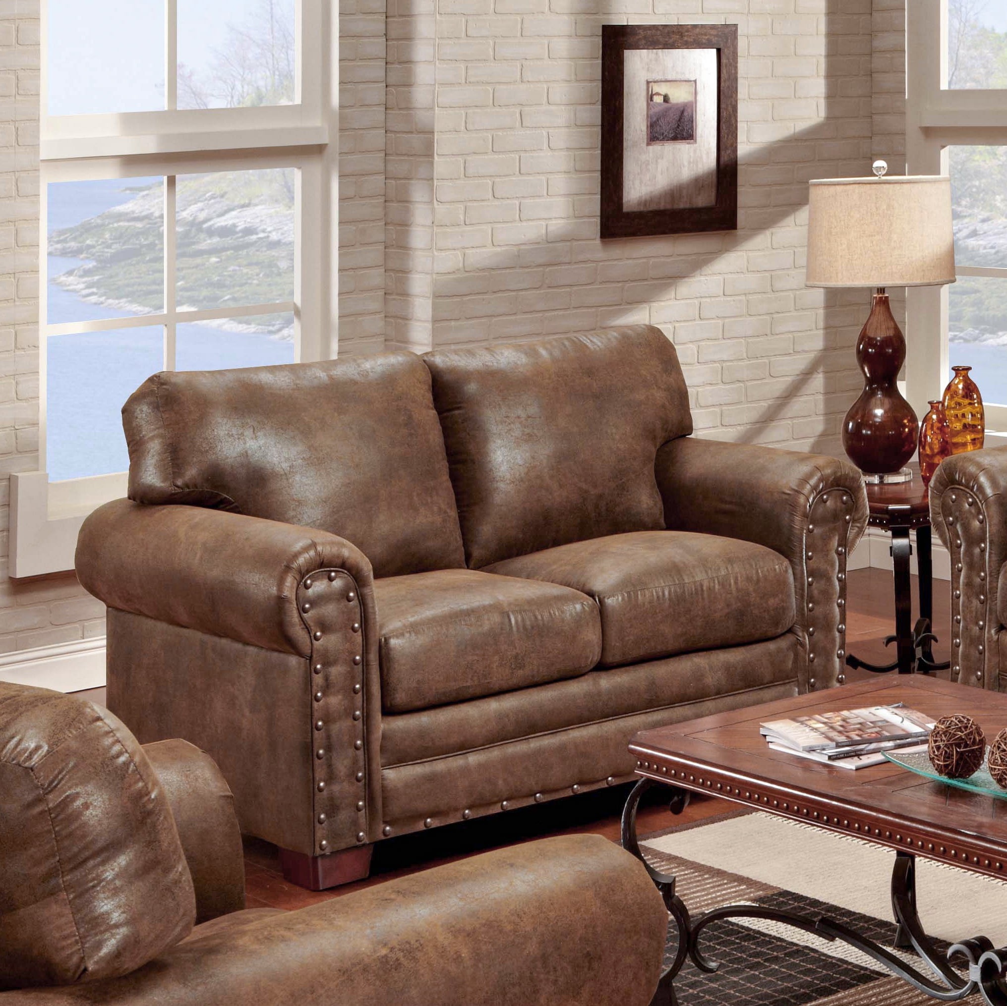 36 x 88 x 37 in. Buckskin Loveseat, Brown