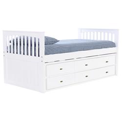 Picture of American Furniture Classics 0235-K12-R-KD 36 x 77 x 42.5 in. OS Home & Office Furniture Twin Rake Bed with 12 Drawers&#44; White