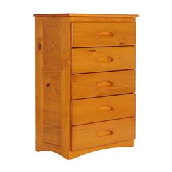 Picture of American Furniture Classics 82155KD 43 x 30 x 17 in. Solid Pine Five Drawer Chest&#44; Warm Honey