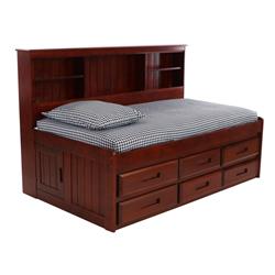 Picture of American Furniture Classics 2822-K6-KD 49.5 x 78.5 x 47 in. OS Home & Office Furniture Solid Pine Twin Daybed with Six Sturdy Drawers&#44; Rich Merlot