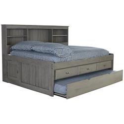 83223-3-KD 49.5 x 77 x 62.5 in. Solid Pine Full Daybed with Three Drawers & Twin Trundle, Charcoal Gray -  OS Home & Office Furniture