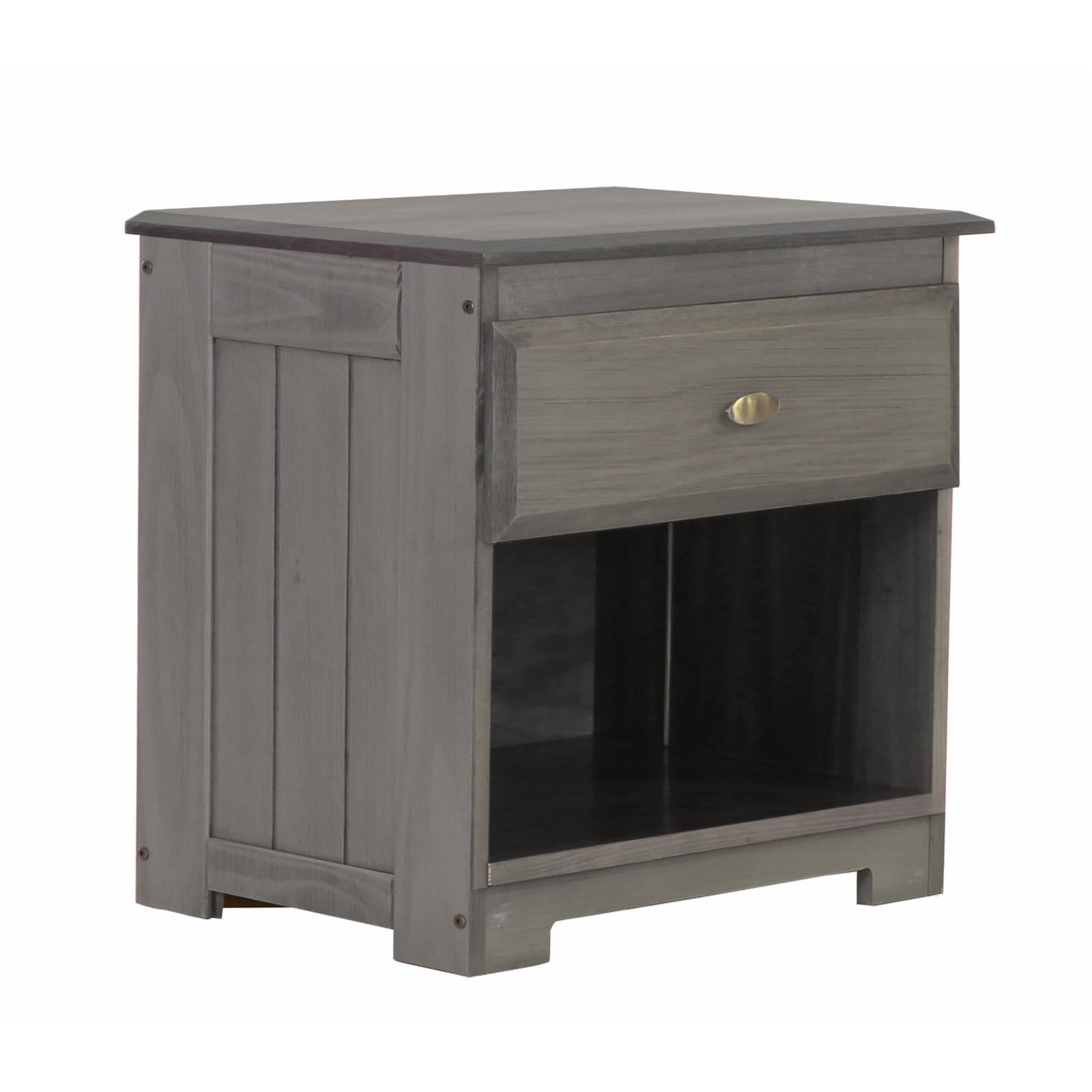 Picture of American Furniture Classics 83260KD 23 x 23 x 17 in. Solid Pine One Drawer Night Stand&#44; Charcoal Gray