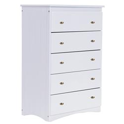 Picture of American Furniture Classics 80255KD 43 x 30 x 17 in. Solid Pine Five Drawer Chest&#44; Casual White