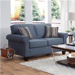 Picture of American Furniture Classics 8-020-A330V8 Series Loveseat with Two Abstract Chenille Pillows&#44; Indigo