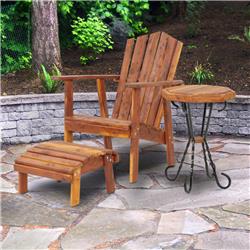Picture of American Furniture Classics CC1601-K Warm Cedar Solid Missouri Cedar Adirondack Set with Chair&#44; Ottoman & End Table - 3 Piece