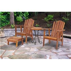 Picture of American Furniture Classics CC1701-K Warm Cedar Solid Missouri Cedar Adirondack Set with End Table&#44; Two Chairs & Ottoman - 4 Piece