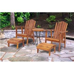 Picture of American Furniture Classics CC1801-K Warm Cedar Solid Missouri Cedar Adirondack Set with End Table&#44; Two Ottomans & Two Chairs - 4 Piece