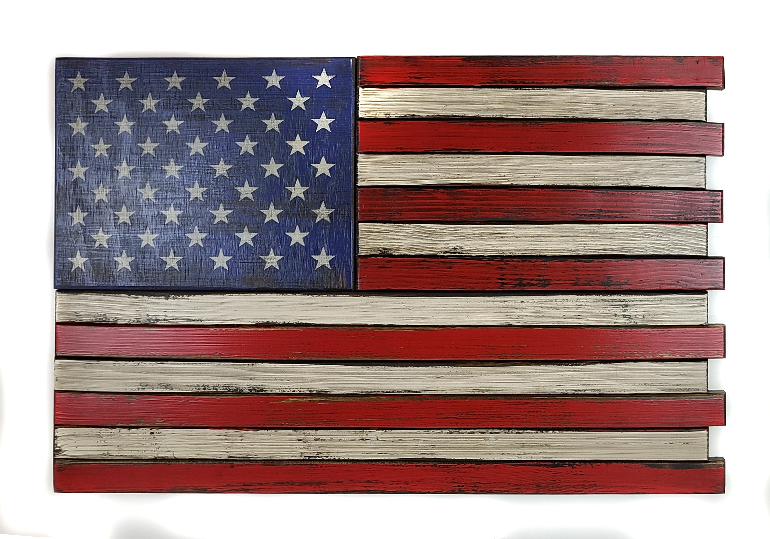 SMALL2COMP Small American Flag Wall Hanging Gun Concealment with Two Secret Compartments