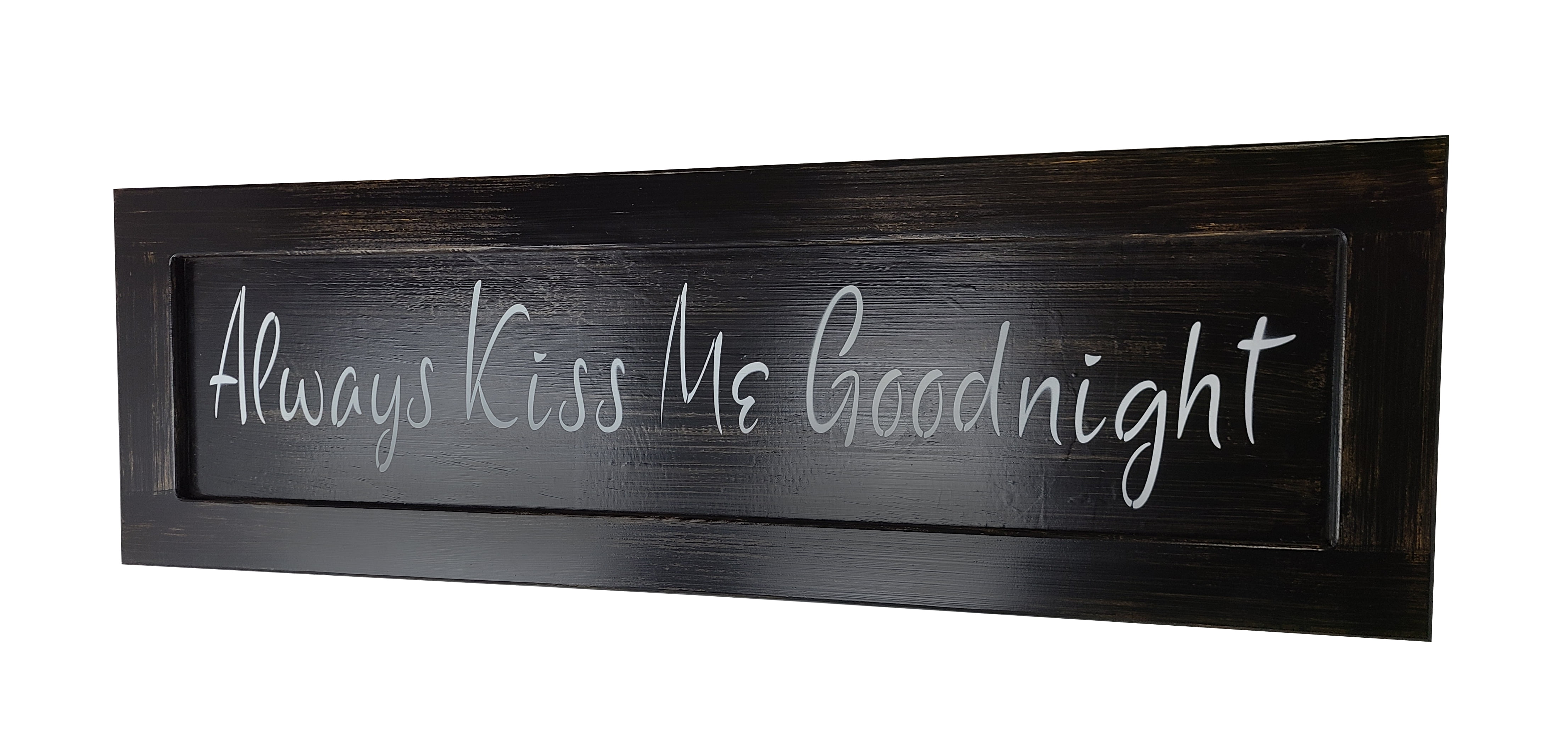 Always Kiss Me Goodnight Over the Bed Wall Decor with Hidden, Locking Gun Concealment Compartment