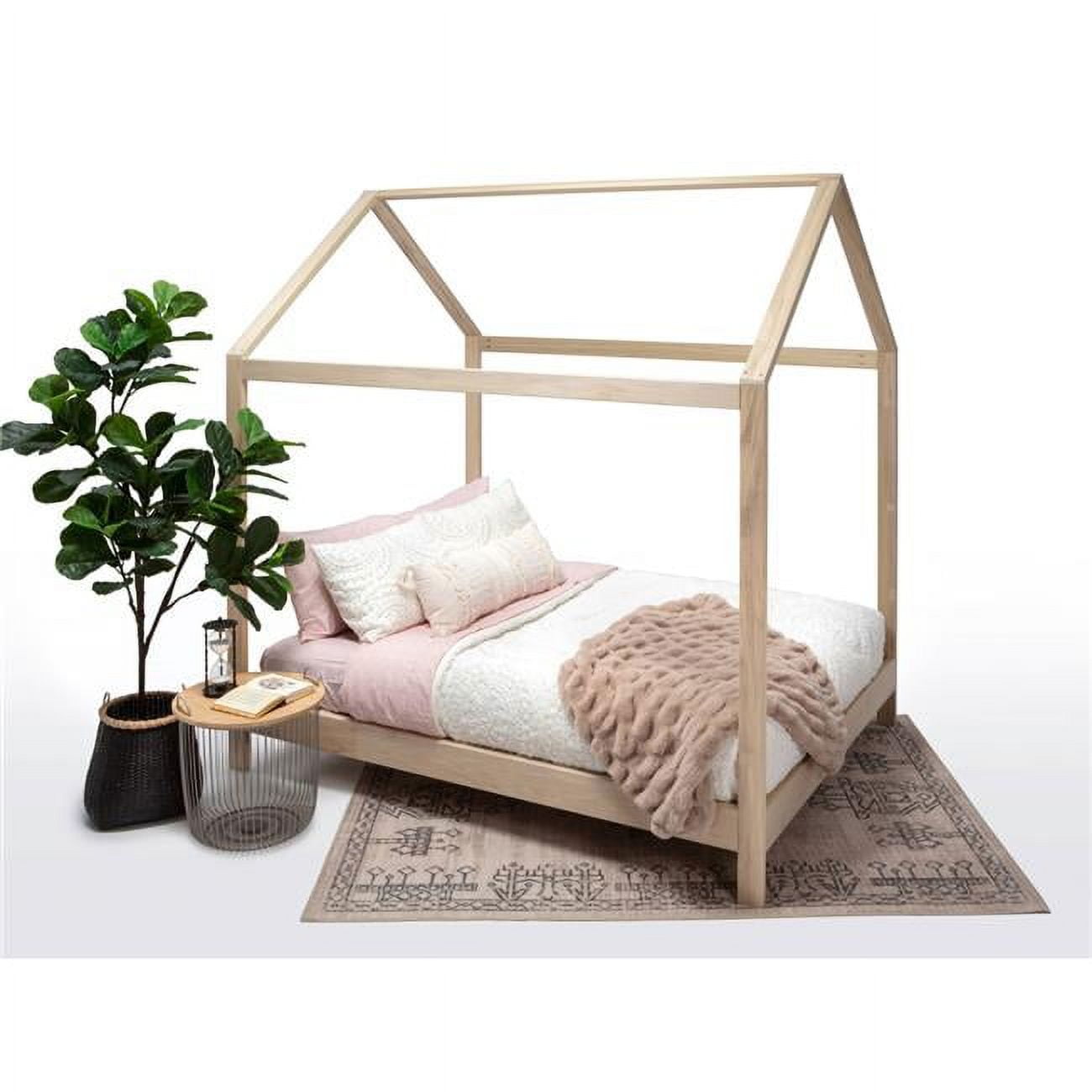 Picture of American Furniture Classics QUEEN SR House Bed with Raised Base, Natural - Queen Size