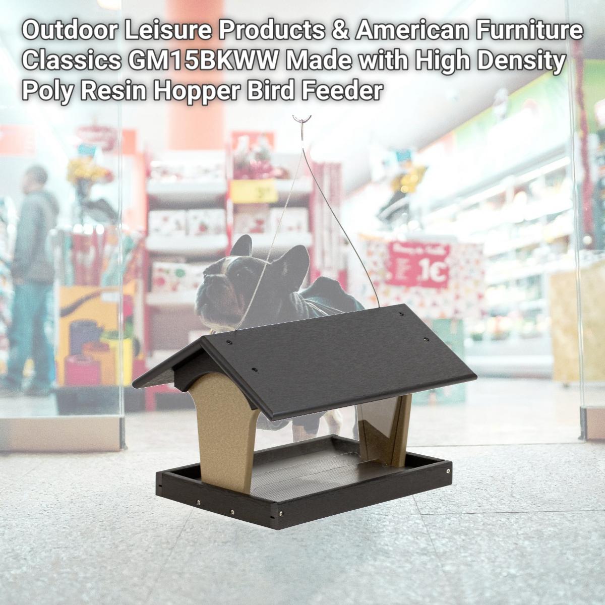 Picture of Outdoor Leisure Products & American Furniture Classics GM15BKWW Made with High Density Poly Resin Hopper Bird Feeder