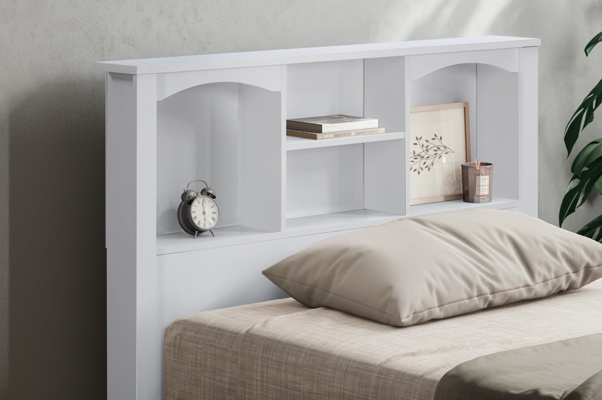 6001 Twin Size Bookcase Headboard, White
