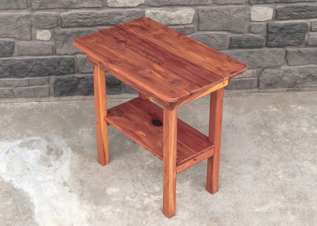 Picture of American Furniture Classics MM115 24 in. Cedar Rectangle Side Table&#44; Brown