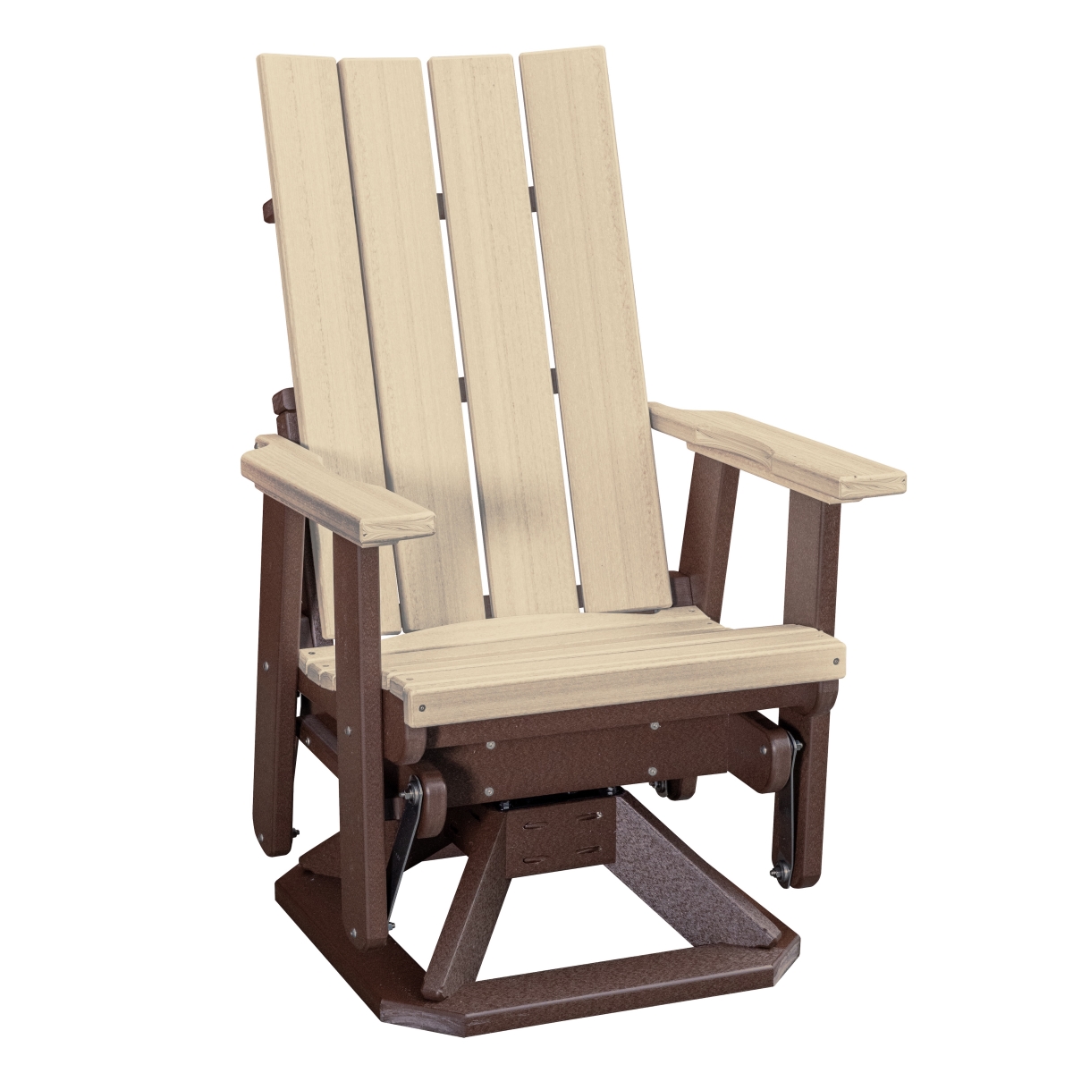 Picture of American Furniture Classics 410WWTB Brandon Swivel Glider&#44; Weatherwood on a Tudor Brown Base