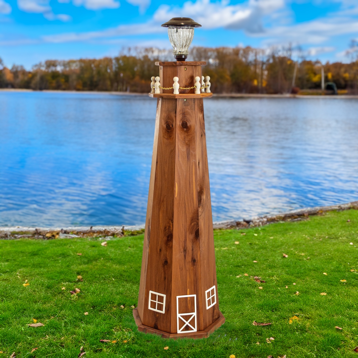 MM138 4 ft. Solid Wood Lighthouse, Cedar