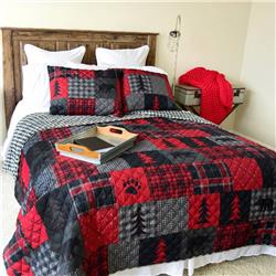 Picture of American Heritage Textiles Y20017 Red Forest King Size Quilt Set, Multi Color - 3 Piece