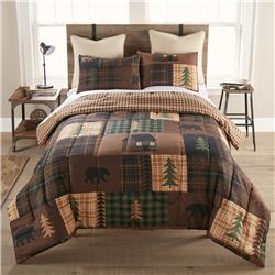 Your Lifestyle Brown Bear Cabin Queen Size Comforter Set, Cream & Brown - 3 Piece