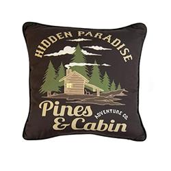 Picture of American Heritage Textiles Y20779 16 x 16 in. Cedar Lodge Hidden Paradise Decorative Pillow&#44; Multi Color