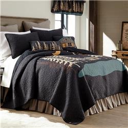 Picture of American Heritage Textiles 61204 Moonlit Cabin Twin Size Cotton Quilt, Multi Color