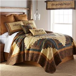Picture of American Heritage Textiles 66007 Cabin Raising King Size Cotton Quilt, Multi Color