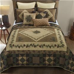 Picture of American Heritage Textiles 66026 Antique Pine UCC Queen Size Quilt Set, Multi Color - 3 Piece