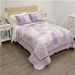 Picture of American Heritage Textiles 82044 Lavender Rose Twin Size Quilt, Multi Color